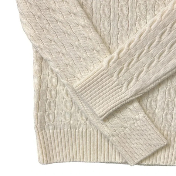 Moda International Cable Knit Wool Blend Turtleneck Sweater Women’s Medium - Picture 8 of 11